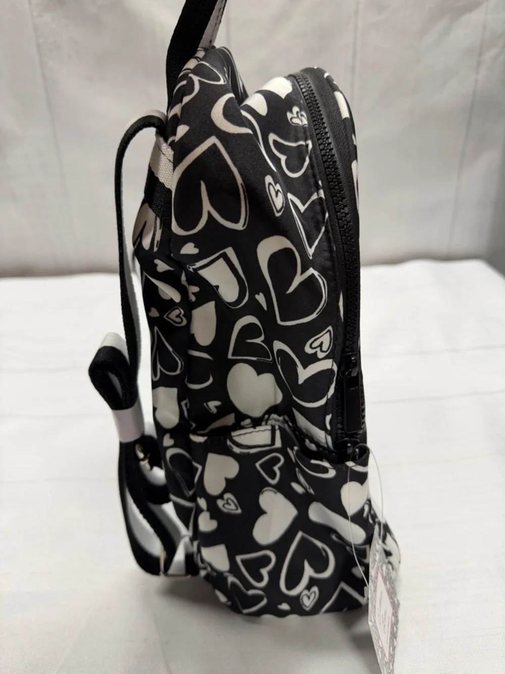 Brighton NWT Endless Love Black and White Heart Pattern Backpack